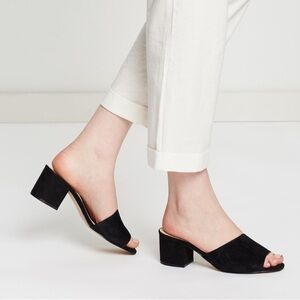 Aldo Black Block Heel Mules